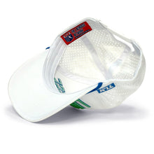 Load image into Gallery viewer, White & Blue Block Letter Hat