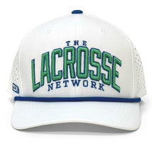 Load image into Gallery viewer, White &amp; Blue Block Letter Hat

